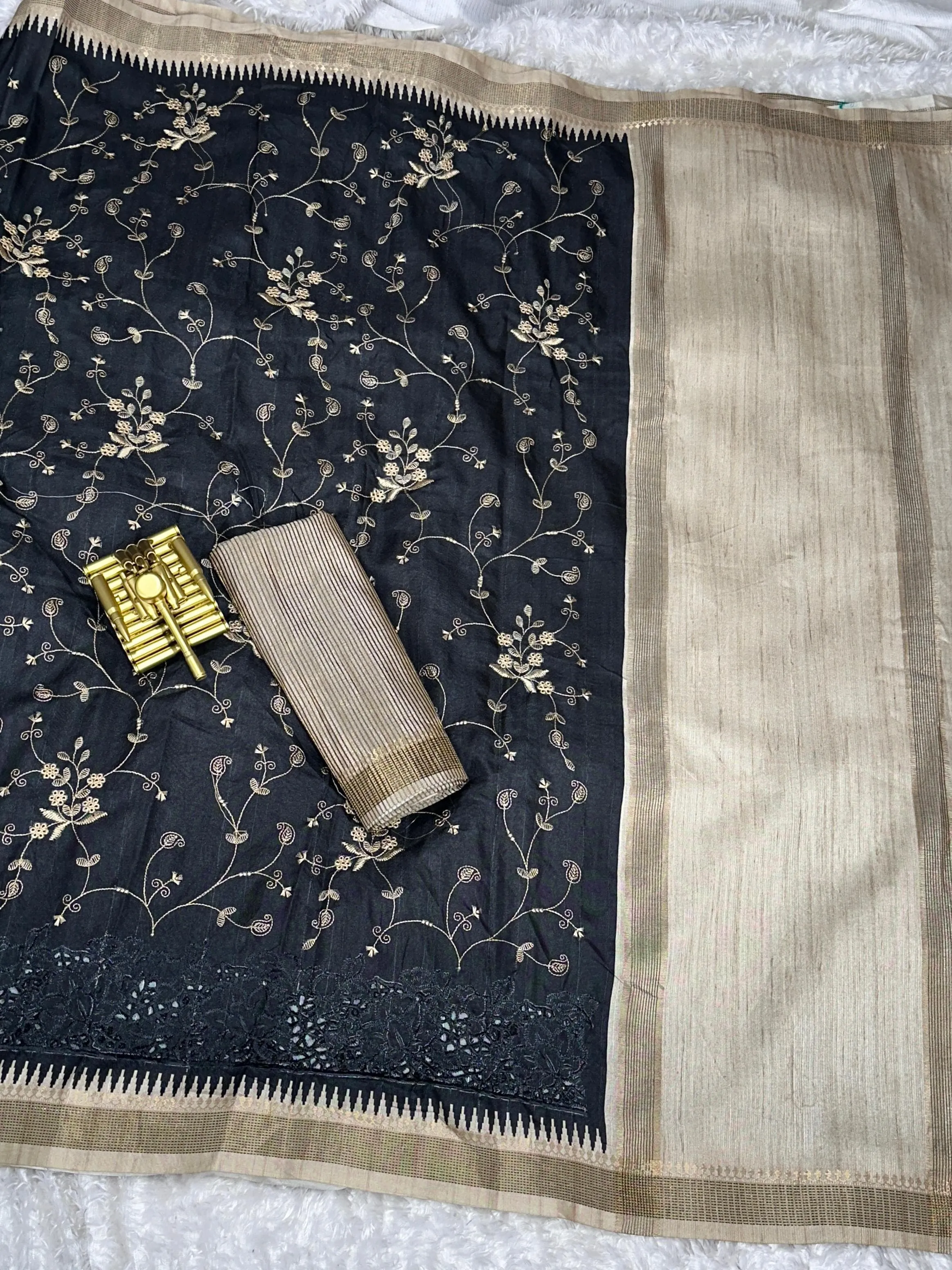 Buy Soft Cotton Tusser Premium Saree in Surat - Reseller Bazzar